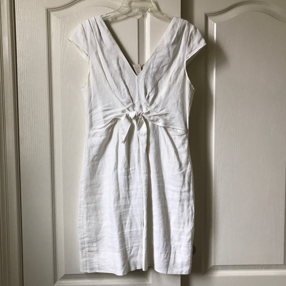 French White Linen Dress